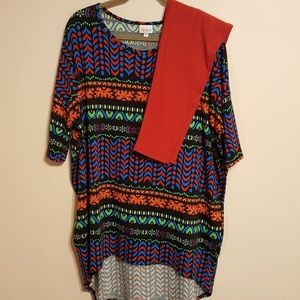 LulaRoe outfit - XL Irma multi -TC solid leggings